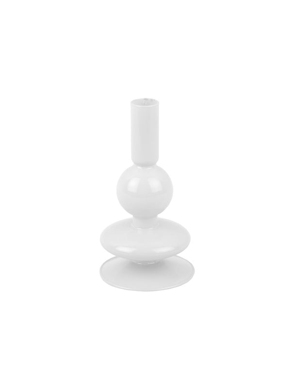 Candelabro PT de cristal con burbujas brillantes blancas