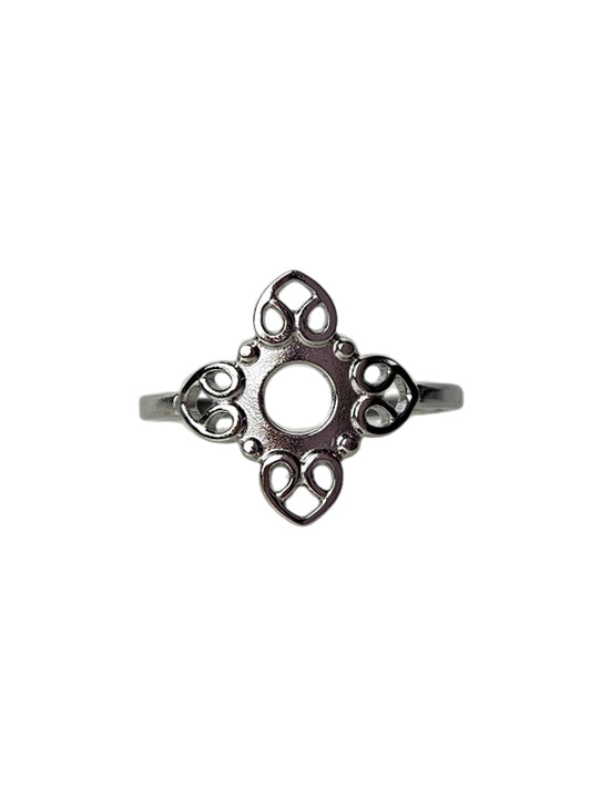 Anillo de acero inoxidable Reina plata