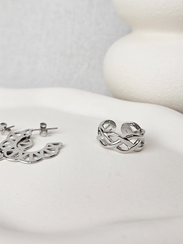 Anillo de acero inoxidable Diosa plata