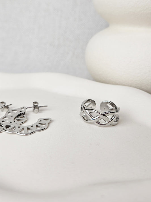 Anillo de acero inoxidable Diosa plata