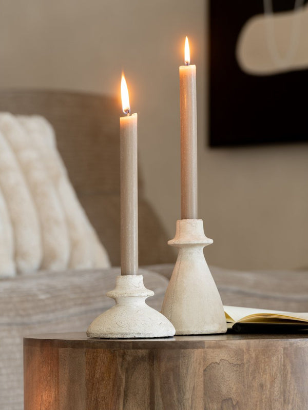Juego de 3 candelabros J-Line Agora Terra Beige