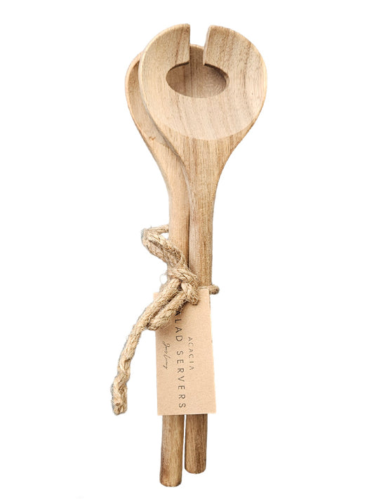 Cubiertos para ensalada de acacia