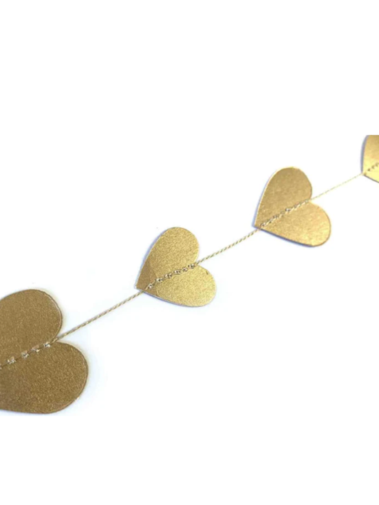 guirnalda de corazones dorados