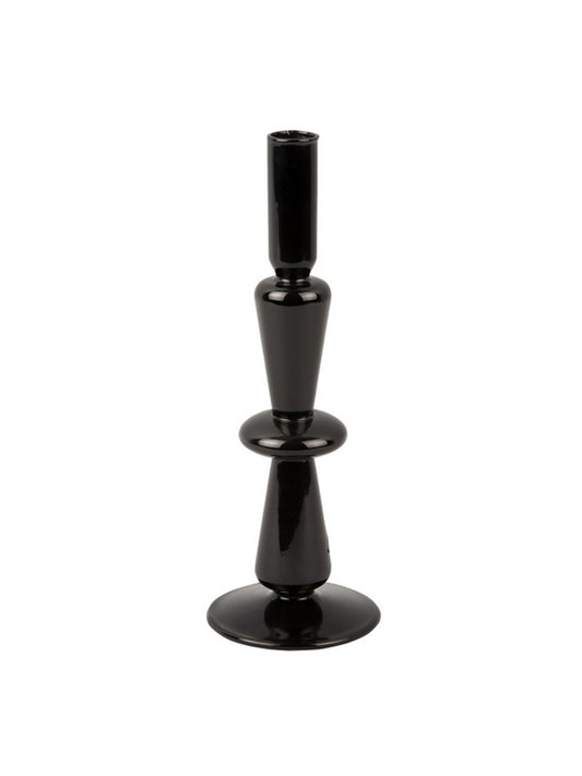 Candelabro PT de cristal brillante alto negro